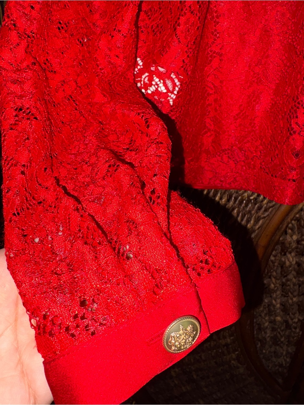 J.Crew NWT Red Lace Button Front Jacket with Matching Slip Cami | Size Medium - Picture 6 of 7